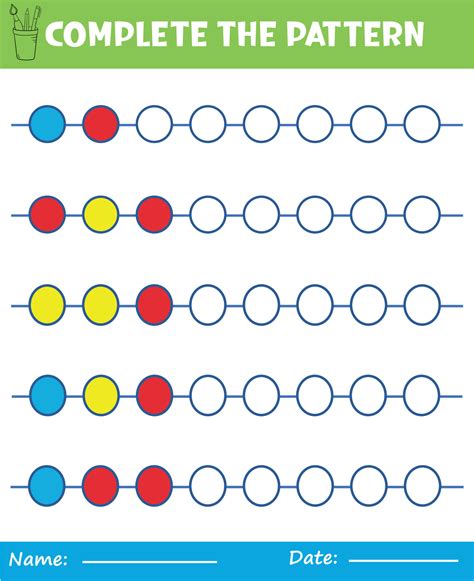 Repeating Patterns Worksheet .